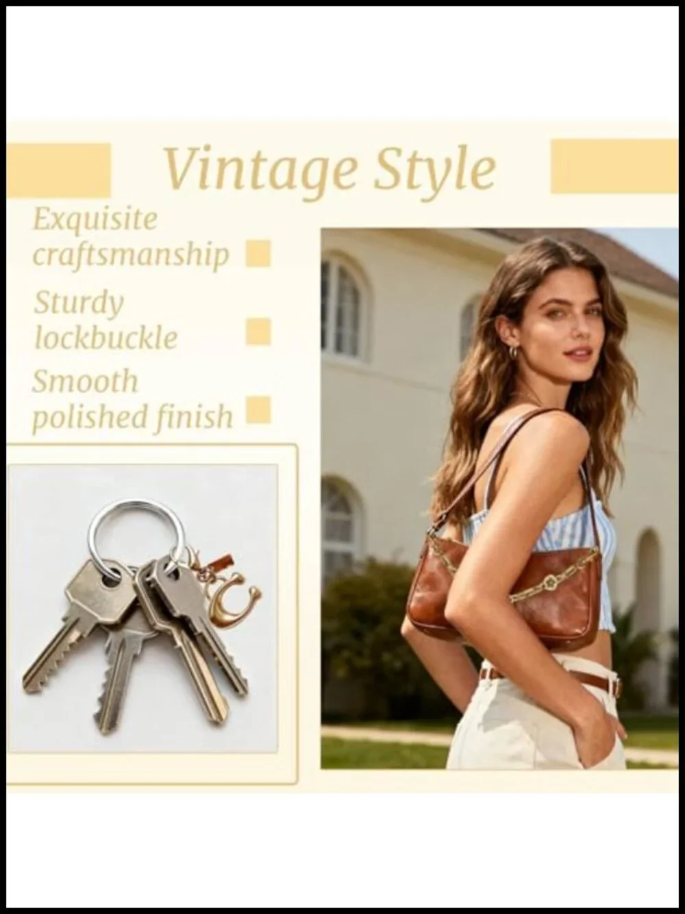 3 Pack Bag Charm Purse Charms Wallet Chain Keychains Vintage Gold Bag Strap